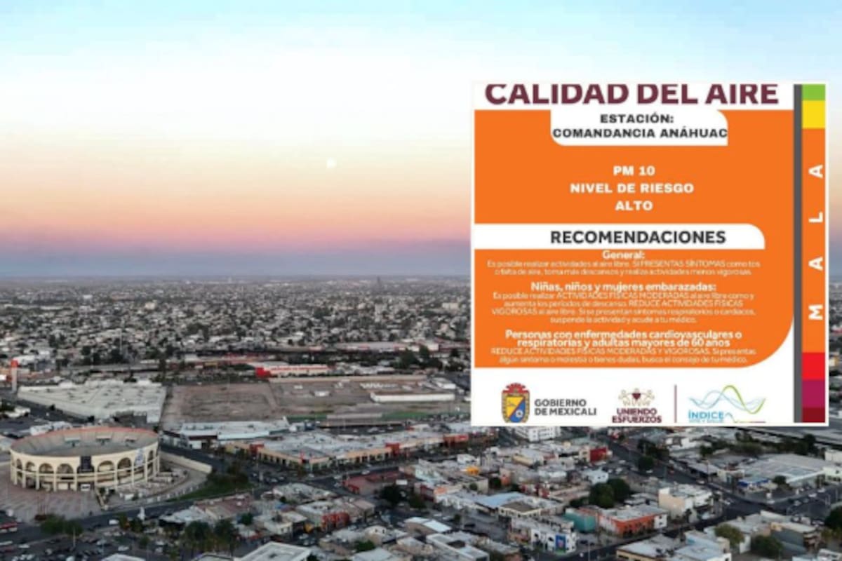Mala calidad del aire en Mexicali: recomiendan limitar actividades al aire libre