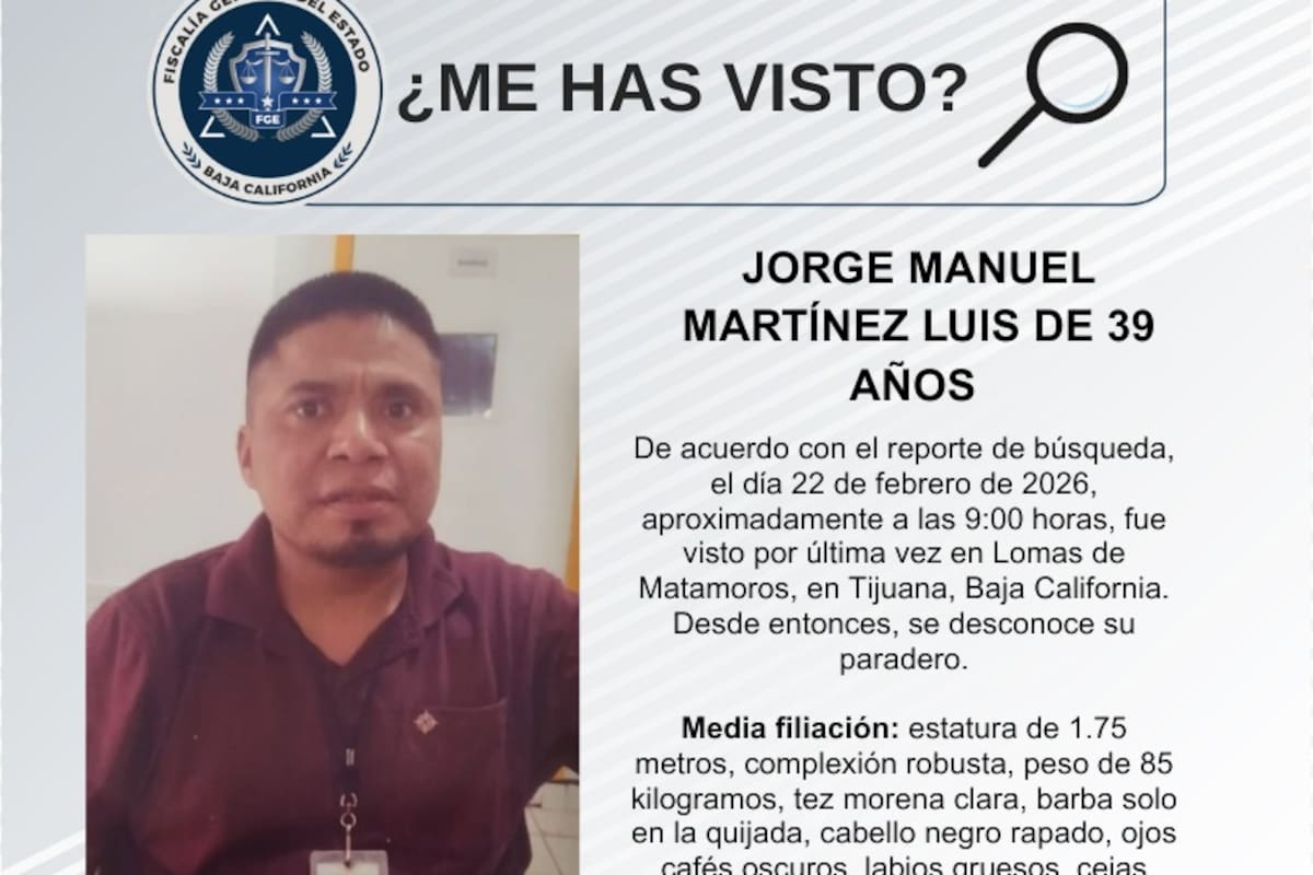 Se busca a Jorge Manuel Martínez Luis de 39 años de edad