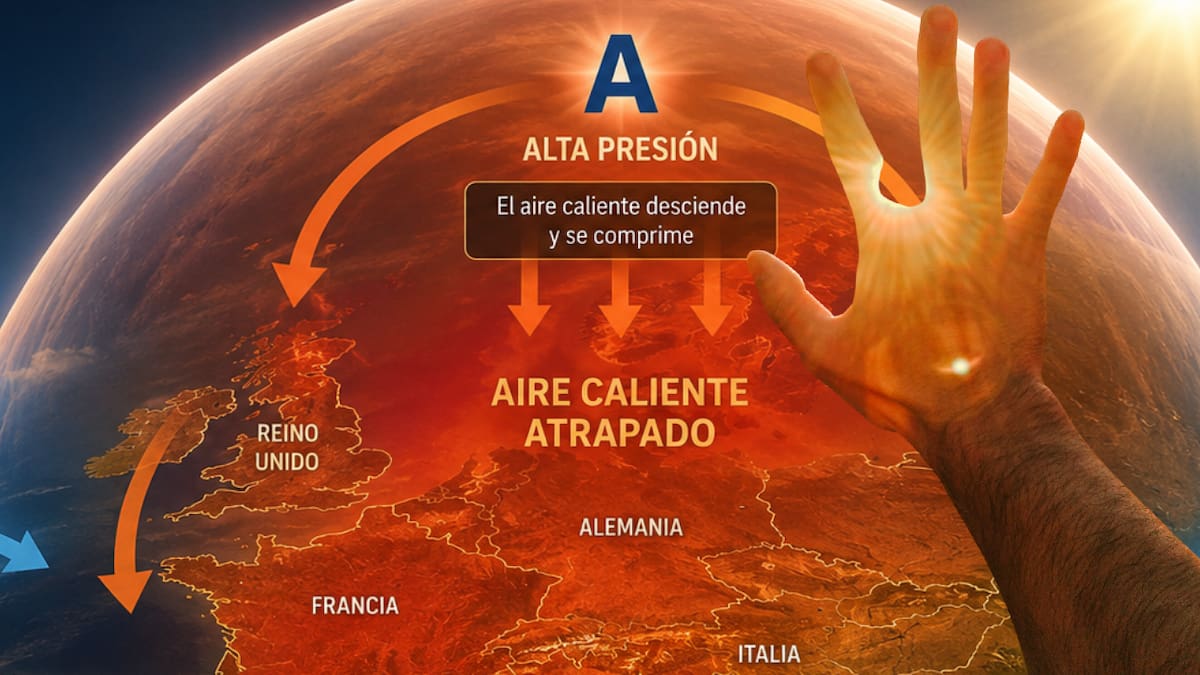 En Europa “Domo de calor”, una masa de aire cálido que se desplaza hacia el norte desde el Sahara conocido como el “anticiclón africano”, y que podría representar un alto riesgo de mortalidad para las personas
