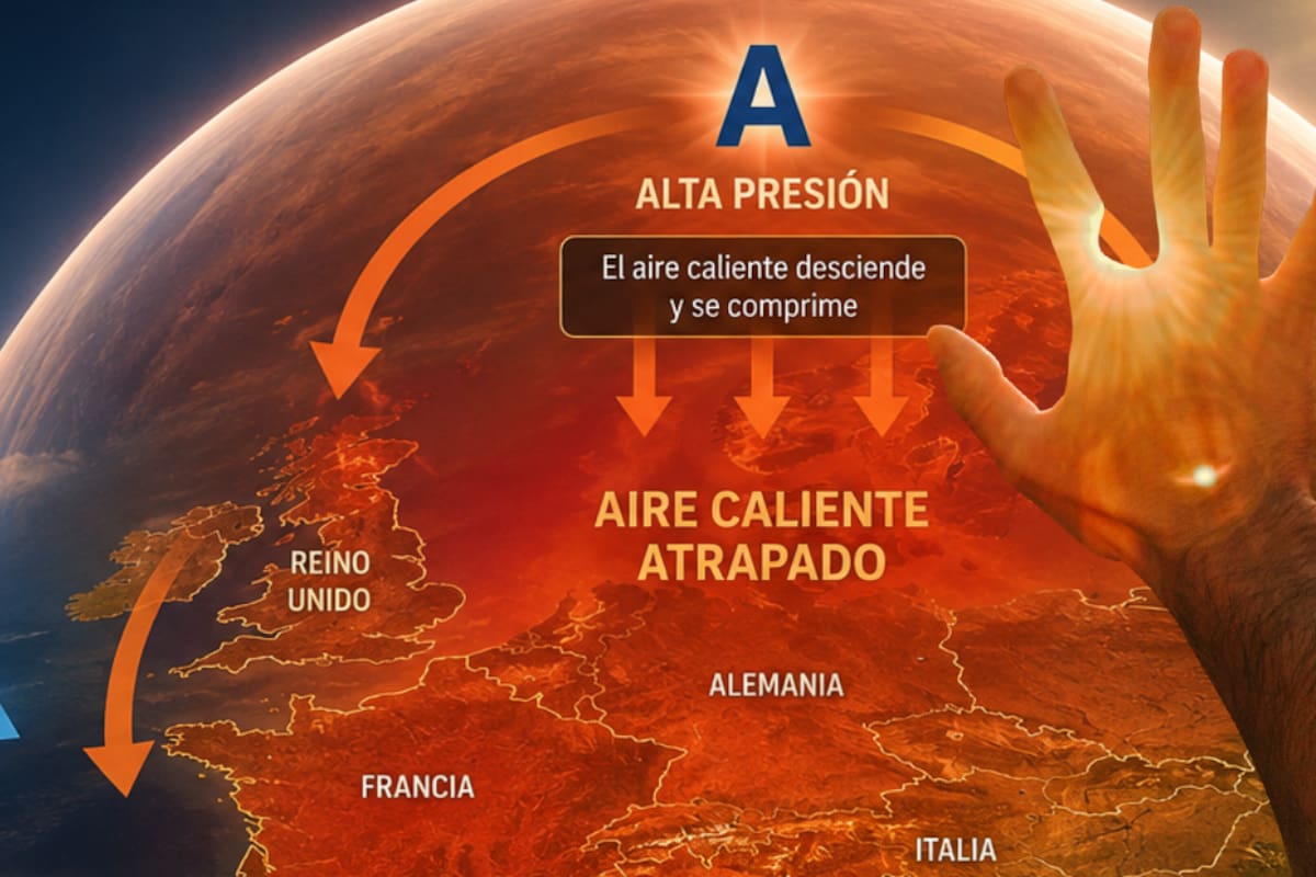 En Europa “Domo de calor”, una masa de aire cálido que se desplaza hacia el norte desde el Sahara conocido como el “anticiclón africano”, y que podría representar un alto riesgo de mortalidad para las personas