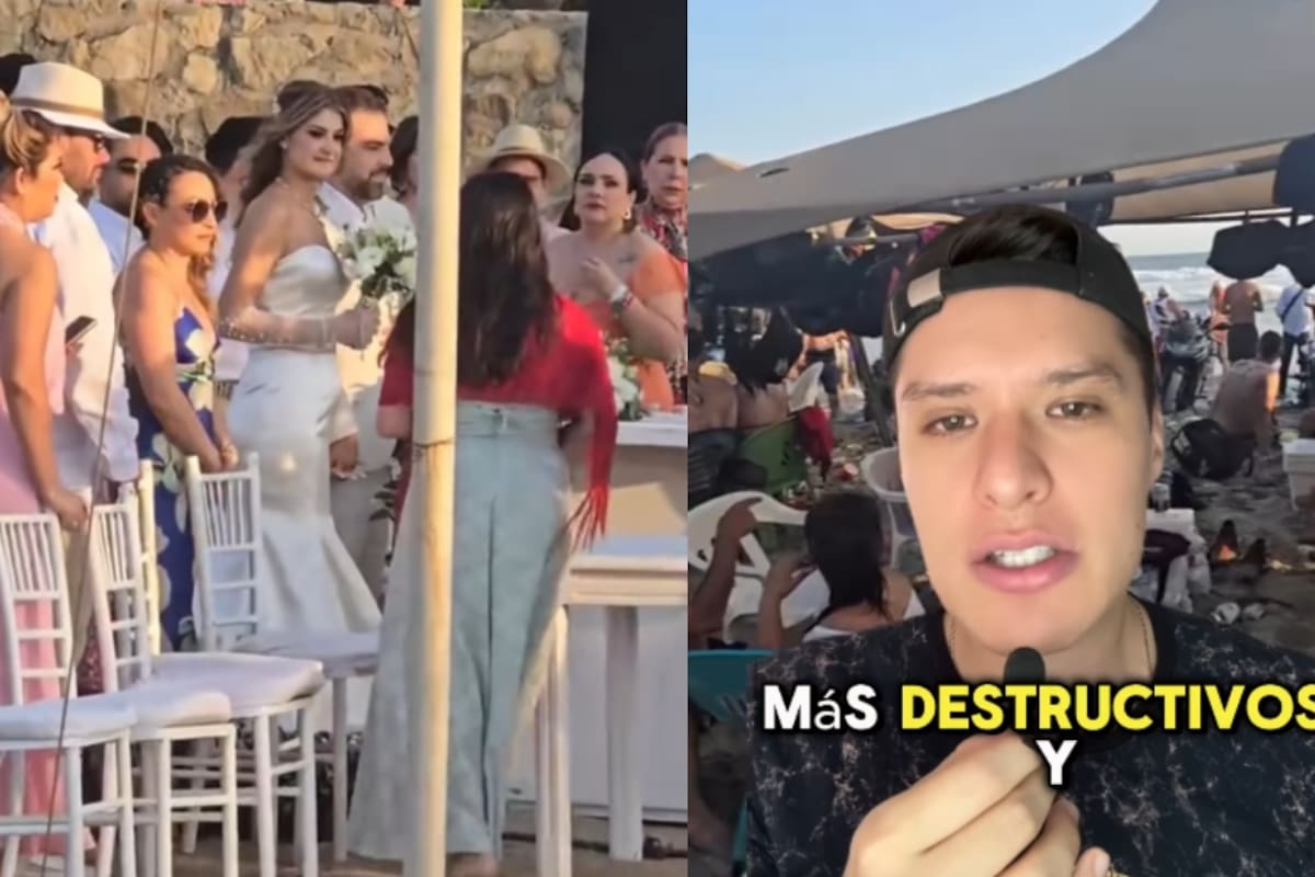 “Que renuncie el organizador de bodas”: pareja se casa en Acapulco durante el Acamoto y captan cómo esto arruinó su día especial