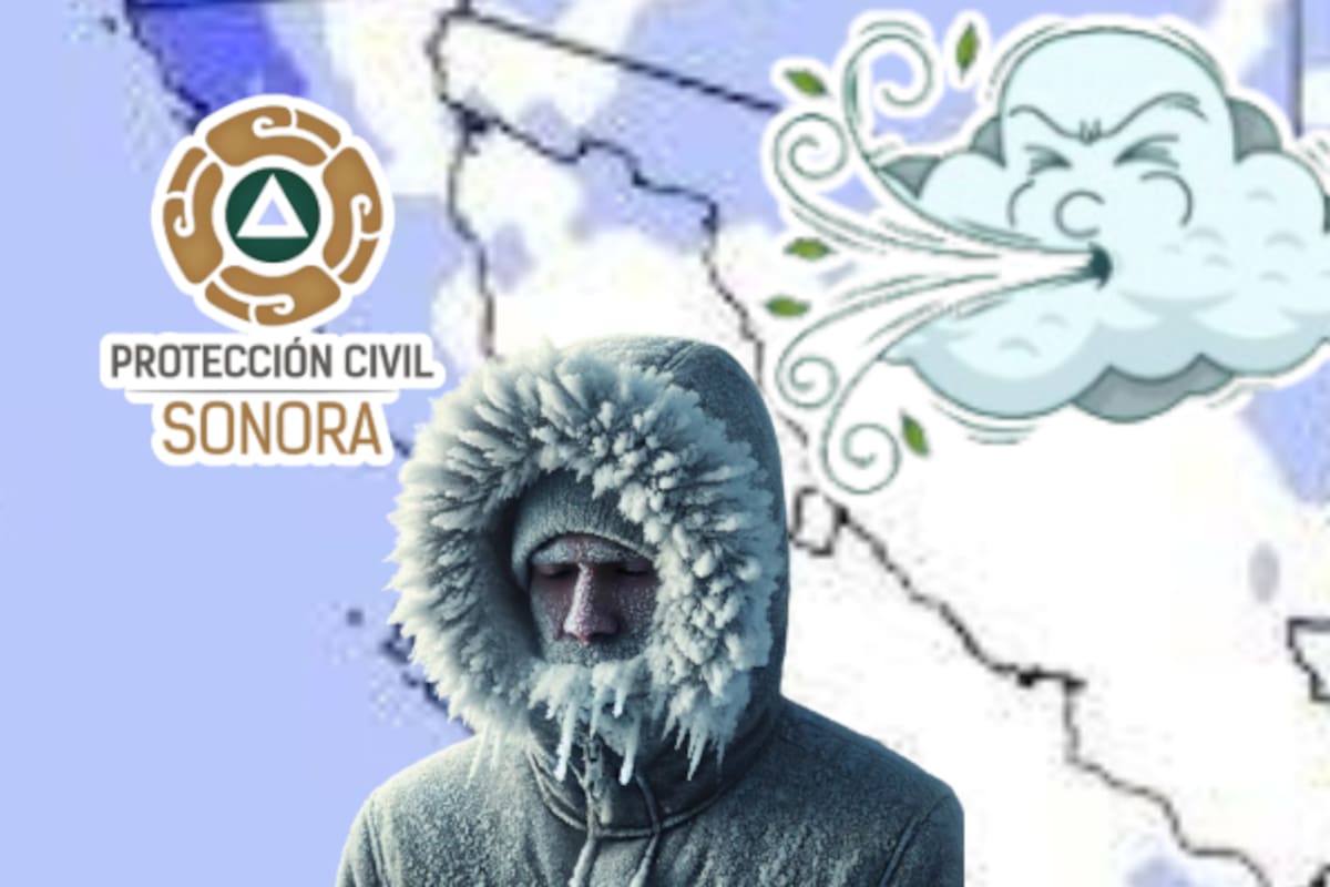 Frente frío 42 azotará Sonora con vientos de hasta 90 km/h y temperaturas bajo cero en la sierra