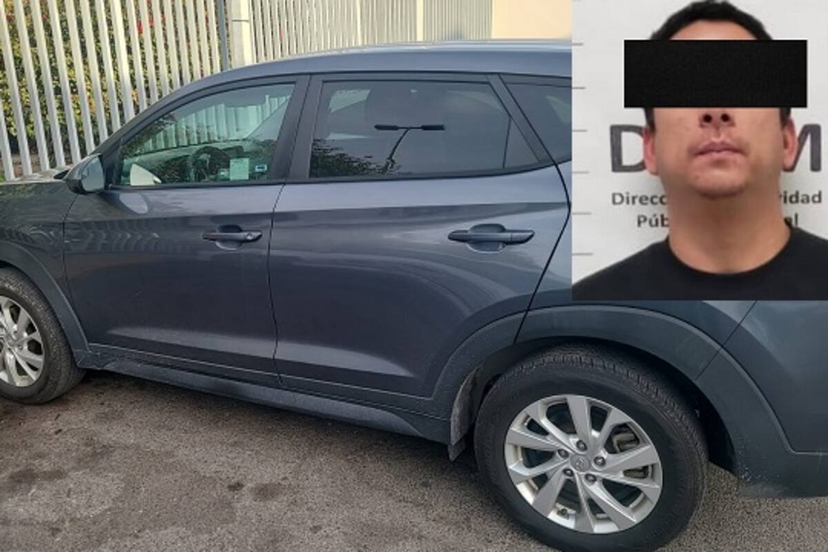 Detienen a hombre con vehículo robado en Jardines del Lago