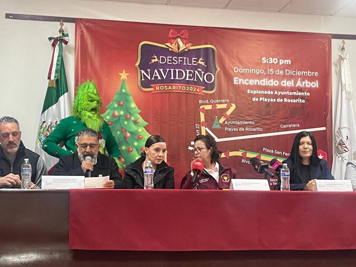 La alcaldesa de Rosarito, Rocío Adame en su “Martes de Mañanera”.