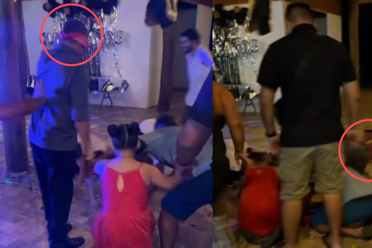 “El hombre traía los ojos vendados”: Cumpleañero rompe la piñata al primer intento y todos se lanzan por los dulces, hasta lo tiran de cara al suelo