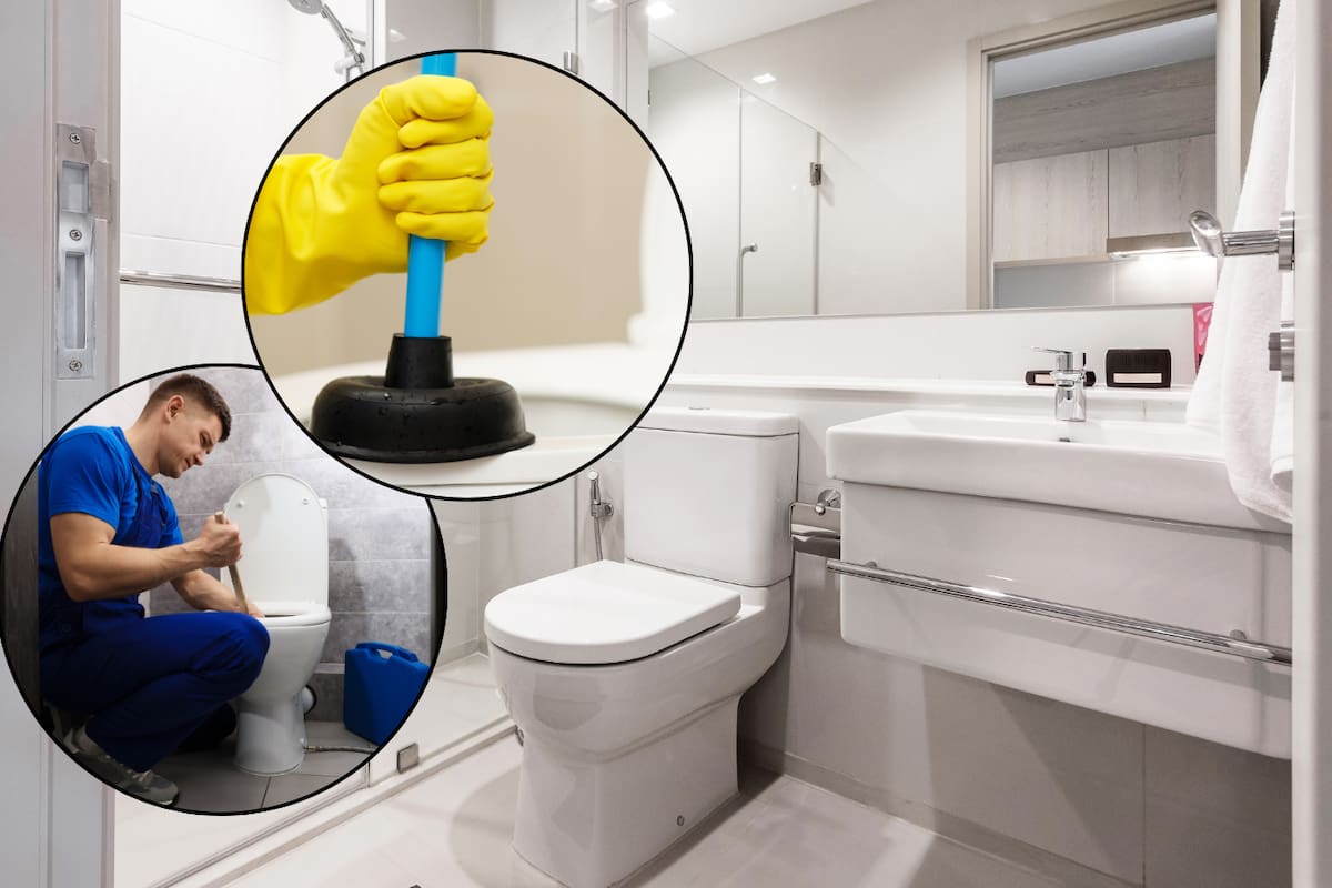 ¿Agua que no baja? Tips para destapar un inodoro atascado con métodos caseros (y cuándo llamar a un plomero)