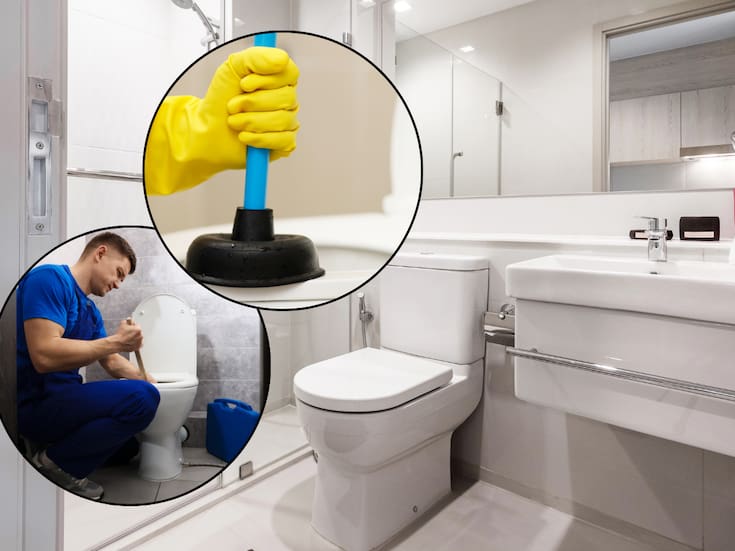 ¿Agua que no baja? Tips para destapar un inodoro atascado con métodos caseros (y cuándo llamar a un plomero)