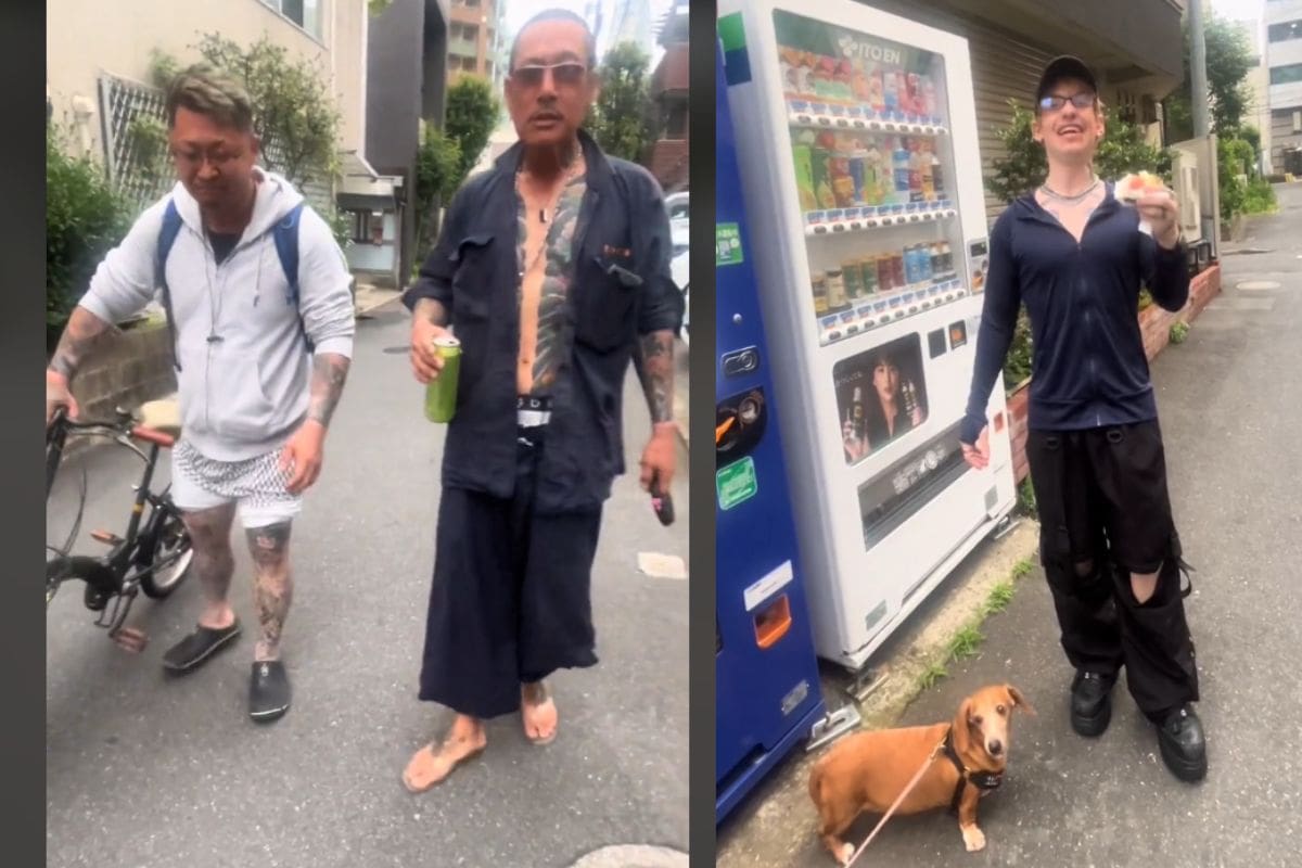 VIDEO: Joven extranjero le pide a “mafiosos Yakuza” que lo graben haciendo tonterías en Japón