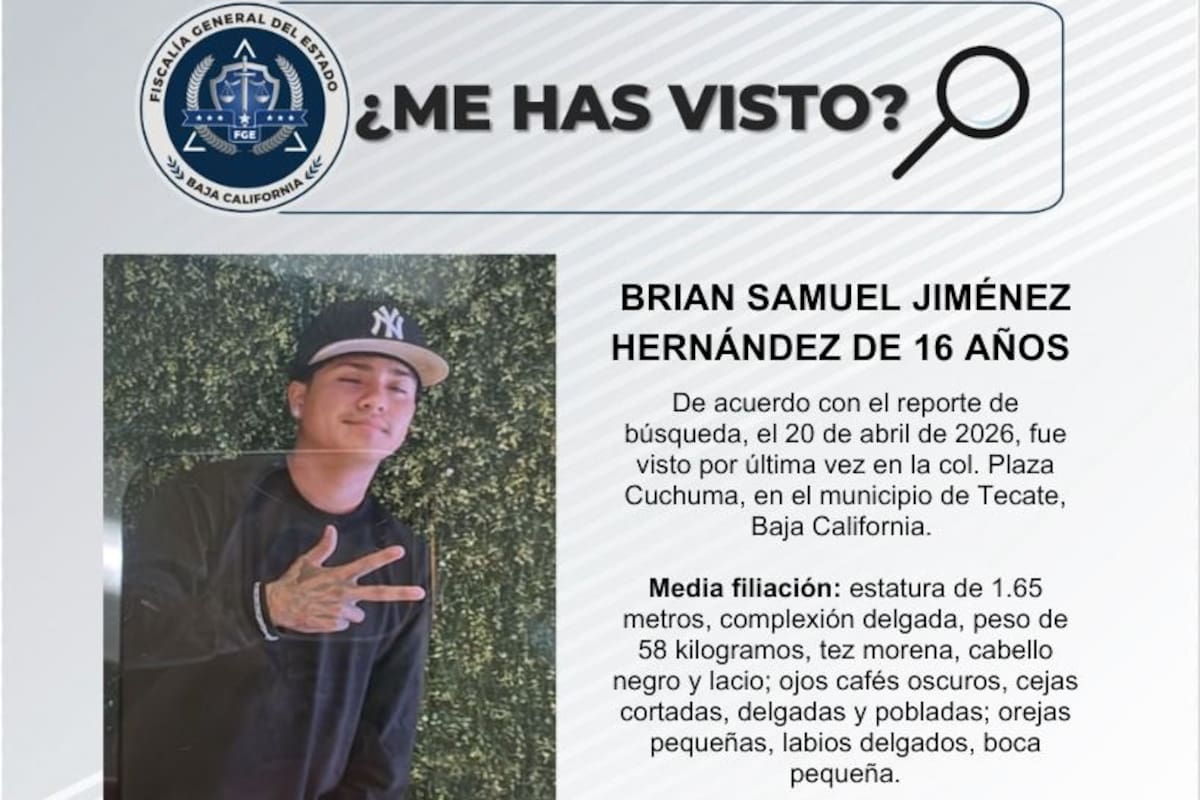 Se busca a Brian Samuel Jiménez Hernández de 16 años
