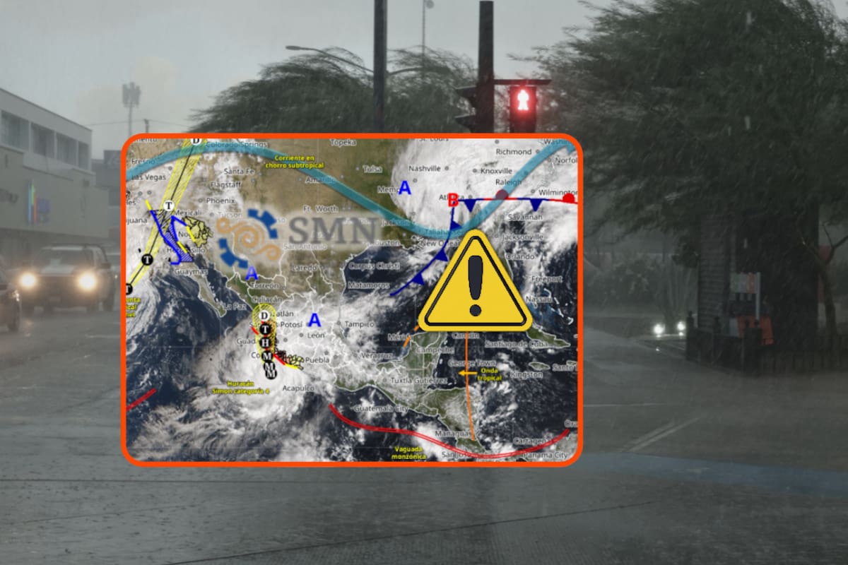 SMN alerta por huracán Simon y frente frío 2 que afectarán estos estados del domingo 11 al miércoles 14 de octubre con lluvias extraordinarias, vientos fuertes y temperaturas de hasta 0 °C