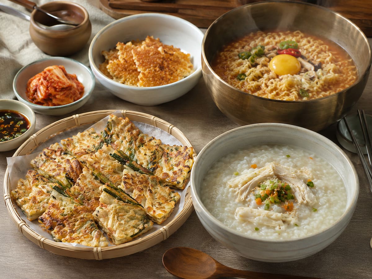 Tortillas vs Arroz la batalla del desayuno entre chilaquiles, huevos y birria en México y kimchi, nurungji y haejang-guk en Corea del Sur