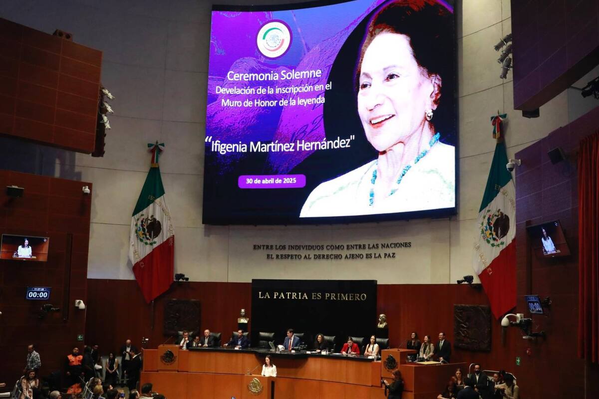 Nombre de Ifigenia Martínez Hernández se oficializa en el Muro de Honor del Senado
