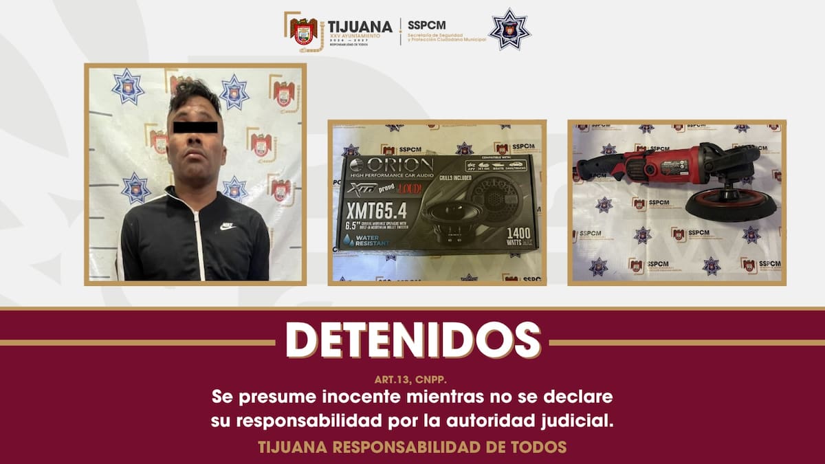 Un hombre fue detenido tras ser señalado por presunto allanamiento de morada y robo a casa habitación en la colonia Sánchez Taboada, en Tijuana.
Foto: Cortesía.