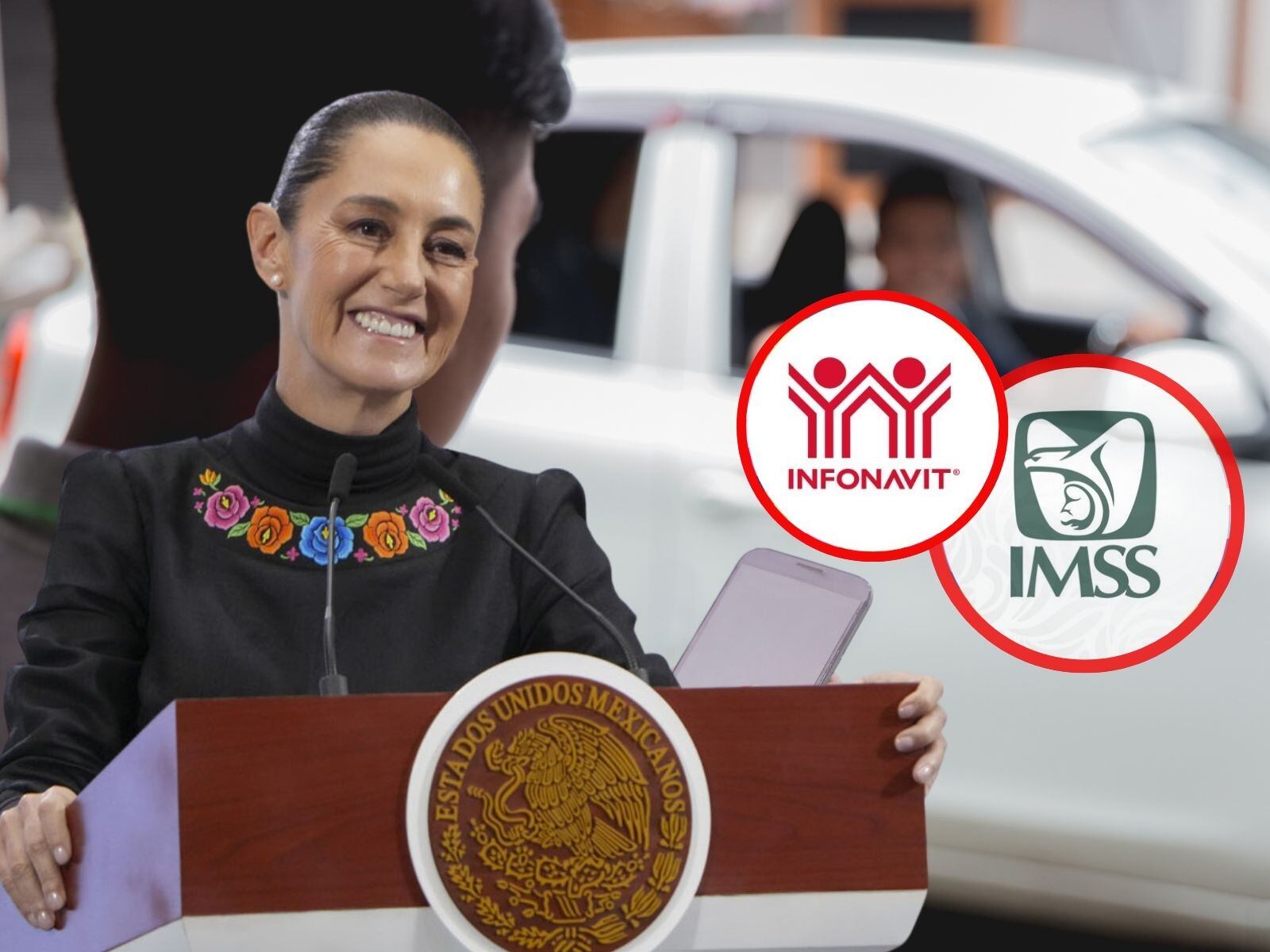 Sheinbaum asegura que trabajadores de Uber y Didi “no tienen nada que temer” con inicio de reforma laboral que les garantizará más derechos avalados por la LFT. | Crédito: Especial/Presidencia/Canva