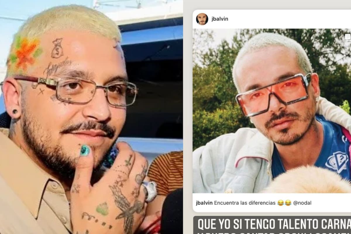 J Balvin bromea con look de Nodal por el que los comparan y el sonorense contesta "yo sí tengo talento"