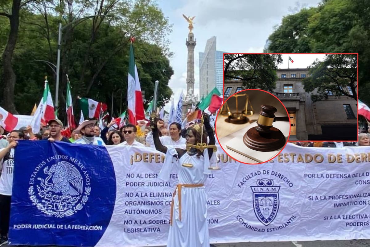 Estudiantes de Derecho de la UNAM y sociedad civil marchan contra la reforma al Poder Judicial