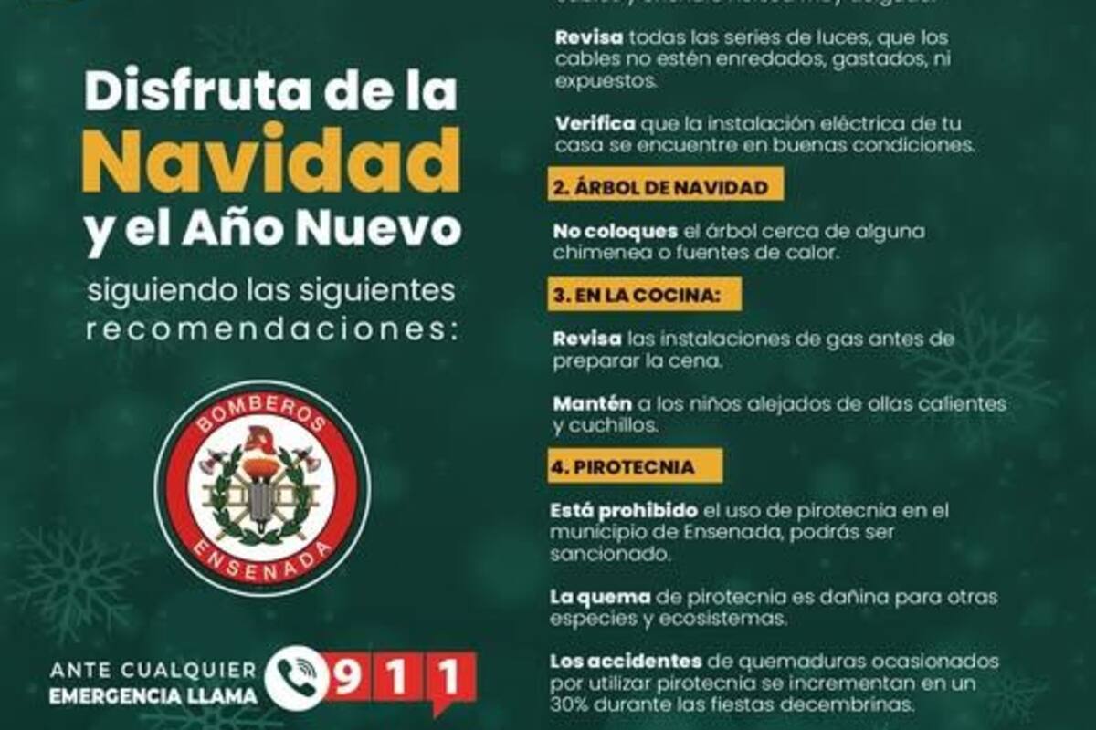 Exhorta Dirección de Bomberos a prevenir incendios durante la temporada decembrina