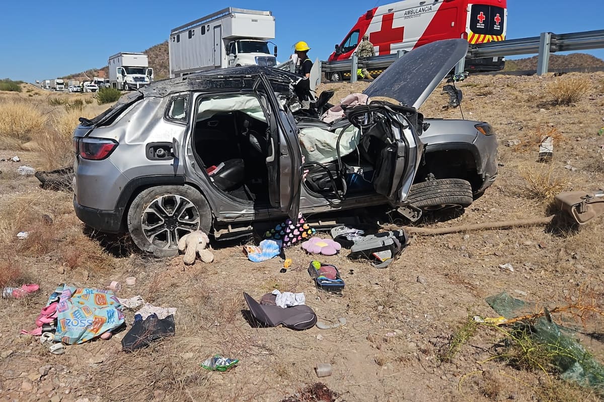 Conductor detenido tras choque en libramiento Guaymas-Nogales que dejó una menor sin vida y dos personas heridas