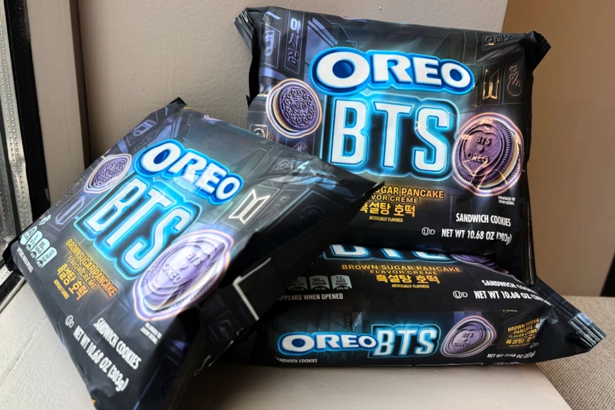 Las nuevas galletas fruto de la colaboración entre Oreo y BTS el lunes 25 de mayo de 2026 en Nueva York. (Foto AP/Sydney Schaefer)