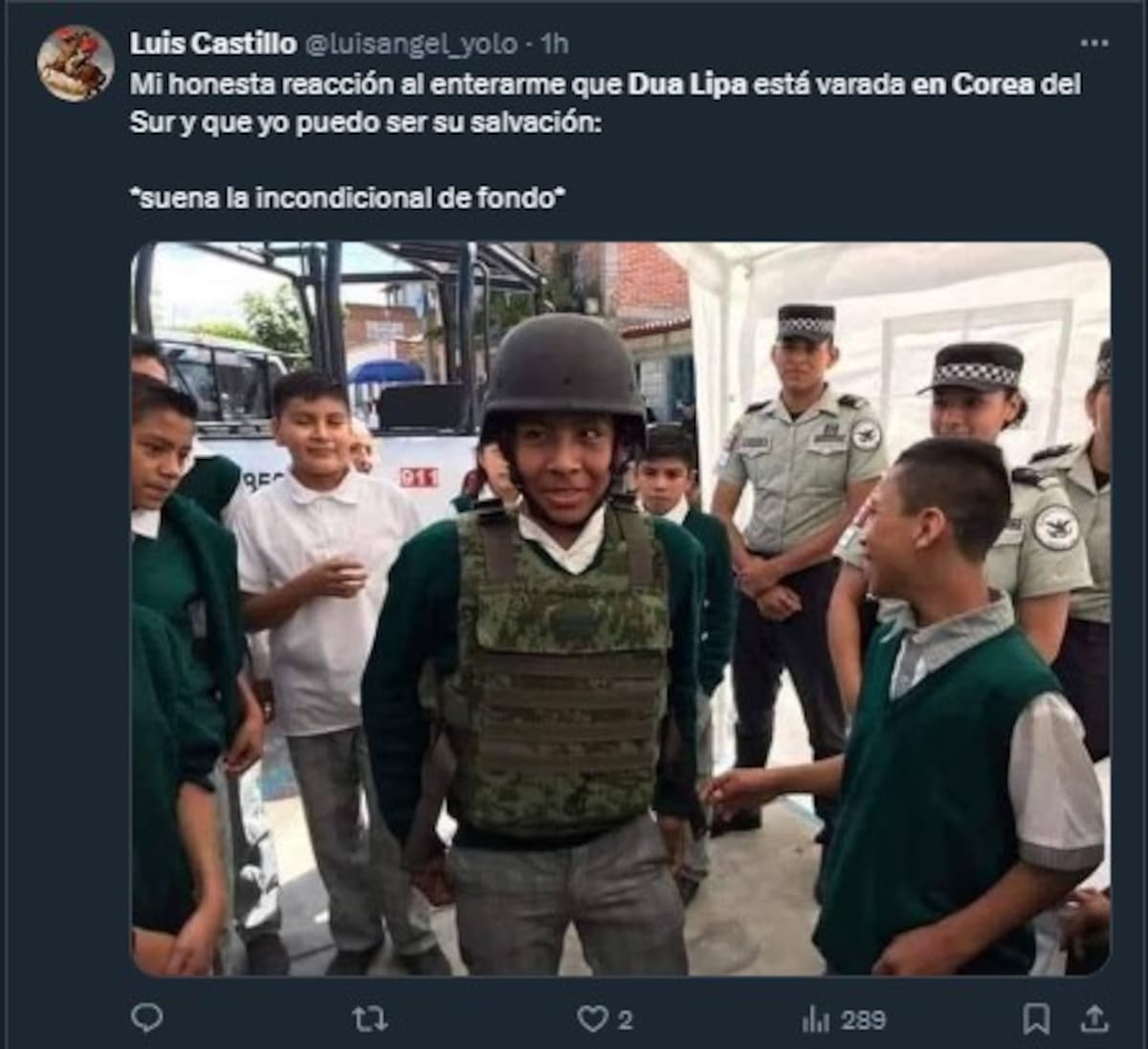 Los fans de Dua Lipa expresaron su preocupación con memes / Cuenta de X: @luisangel_yolo