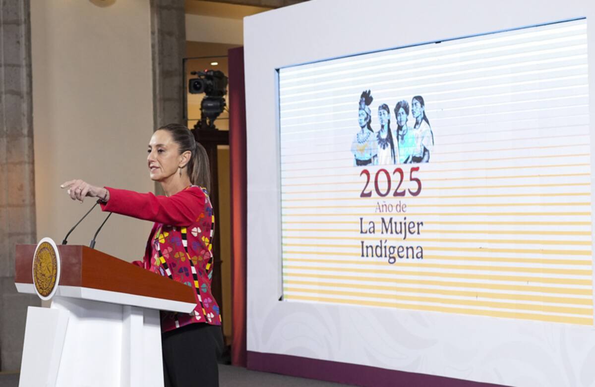 La presidenta de México,  Claudia Sheinbaum Pardo el día de hoy 11 de abril en la conferencia mañanera de prensa. / Presidencia.