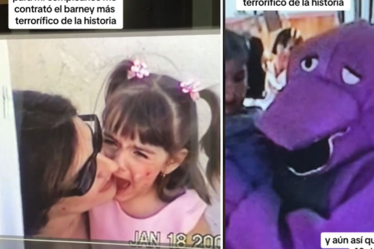 Video viral: Joven comparte el “Barney más terrorífico de la historia” que su madre contrató para su fiesta