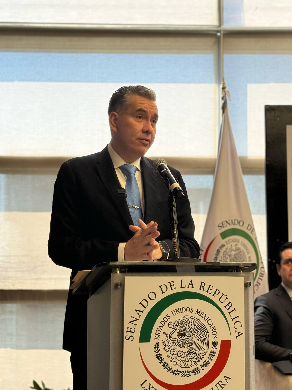 El senador del PVEM, Waldo Fernández, llamó a la unidad y a respaldar el Plan México. | Crédito: X @reportecoco