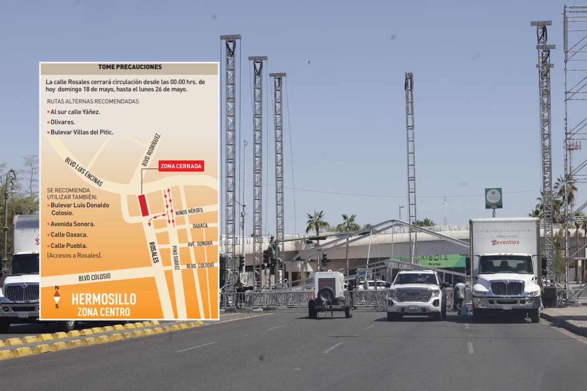 Hoy cierran avenida Rosales para instalar escenario de fiestas