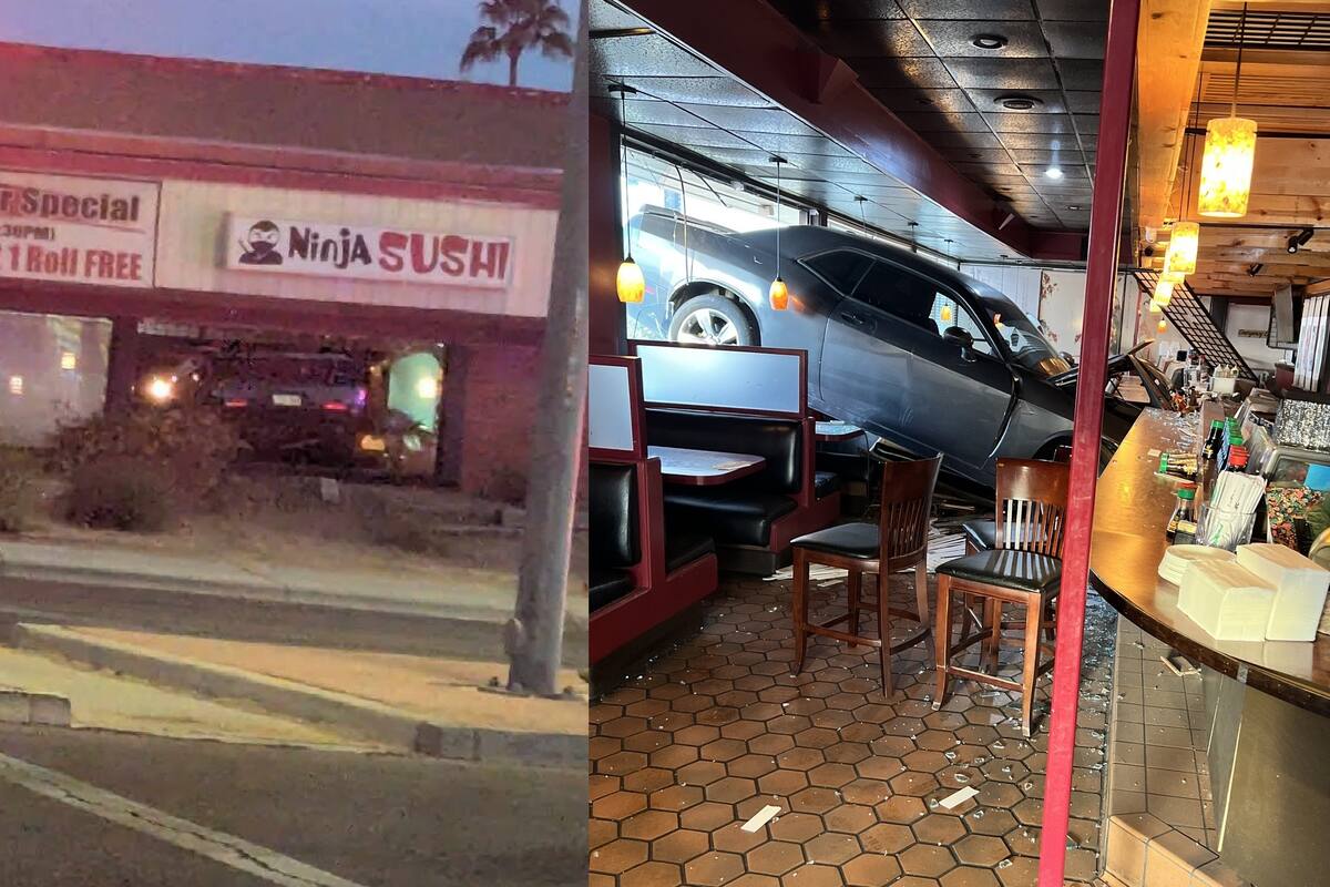 Auto se estrella contra un restaurante en Yuma