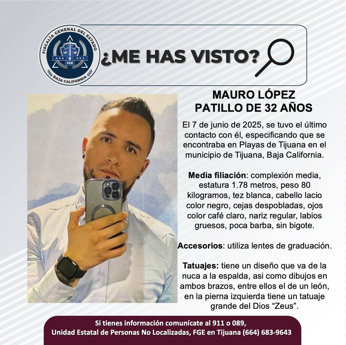 Mauro López Patillo fue vista por última vez el 7 de junio de 2025.