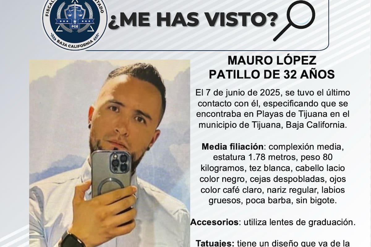 Se busca a Mauro López Patillo de 32 años de edad
