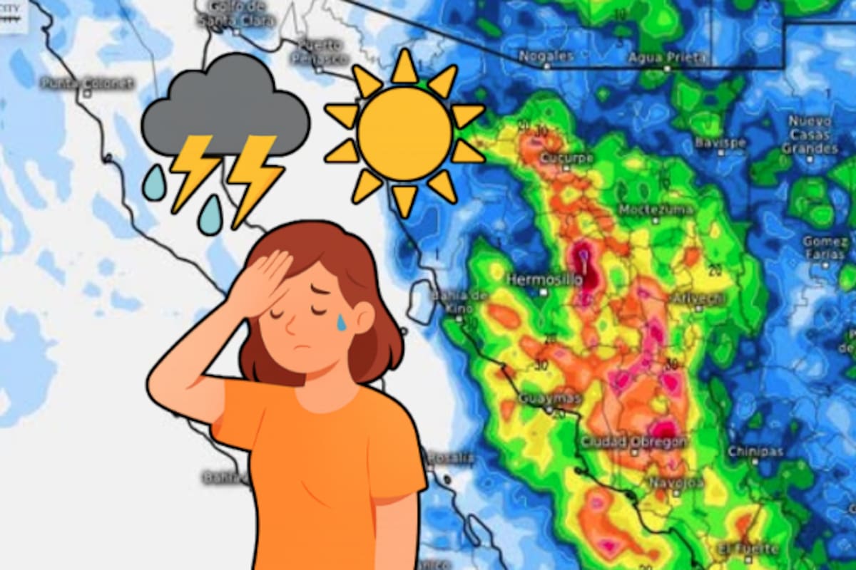 Temperaturas de hasta 45°C y tormentas eléctricas azotan Sonora; se vigila frente frío y tormenta tropical