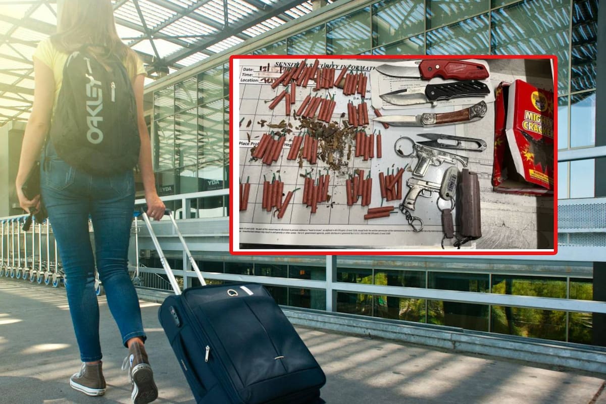Mujer es descubierta con réplicas de armas y pirotecnia en aeropuerto de Los Ángeles
