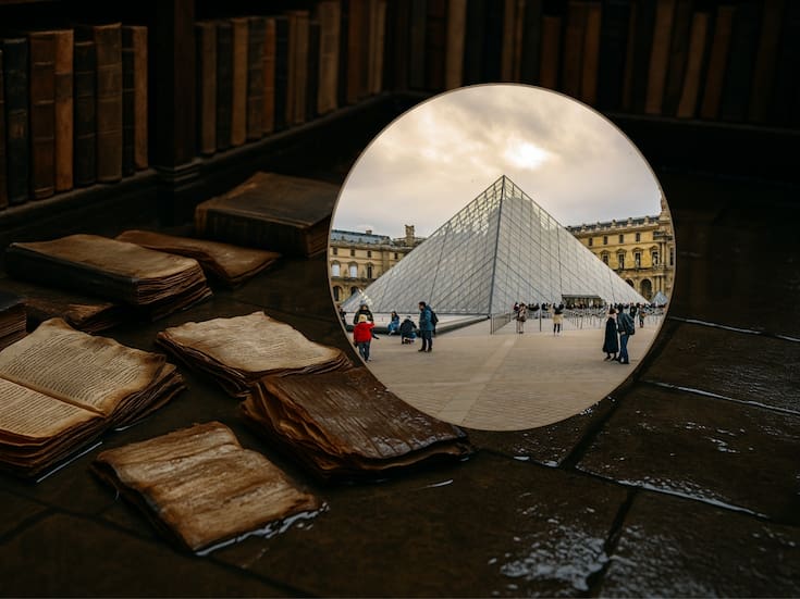 Escándalo en el Louvre: una fuga de agua sucia arruina cientos de libros históricos y afecta valiosos archivos de egiptología