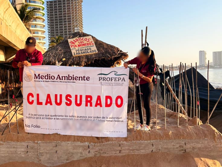 Profepa clausura obra en playa de Mazatlán: detectan muro de concreto y construcción mayor a lo autorizado