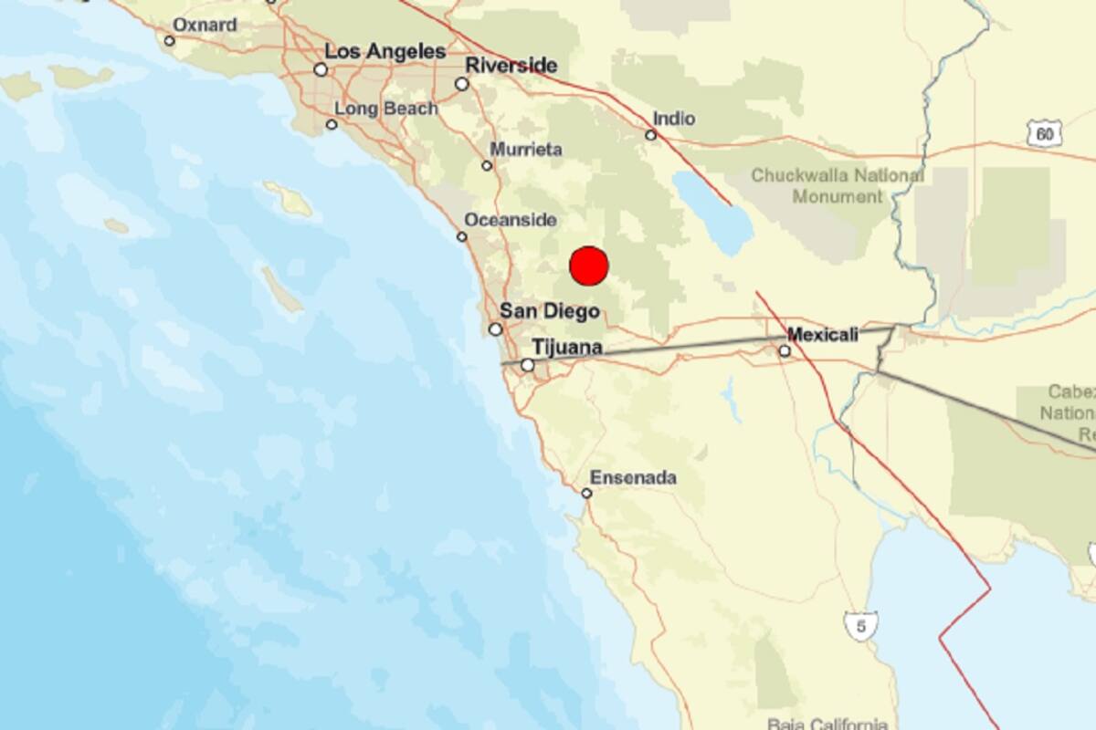 Sismo de 5.2 grados sacude a San Diego y se siente hasta Tijuana