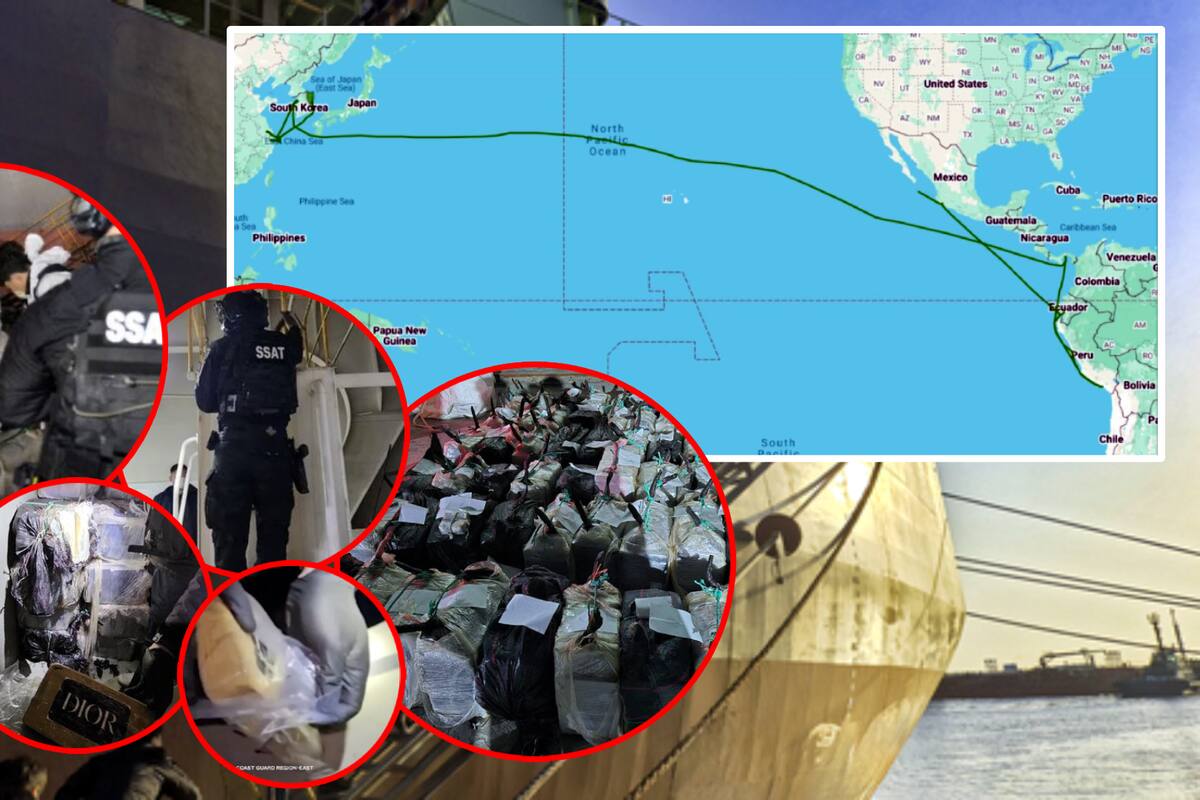 Autoridades investigan a tripulación del megabuque que zarpó de México con dos toneladas de cocaína, y fue incautado en Corea del Sur como “la mayor operación antidroga del país”