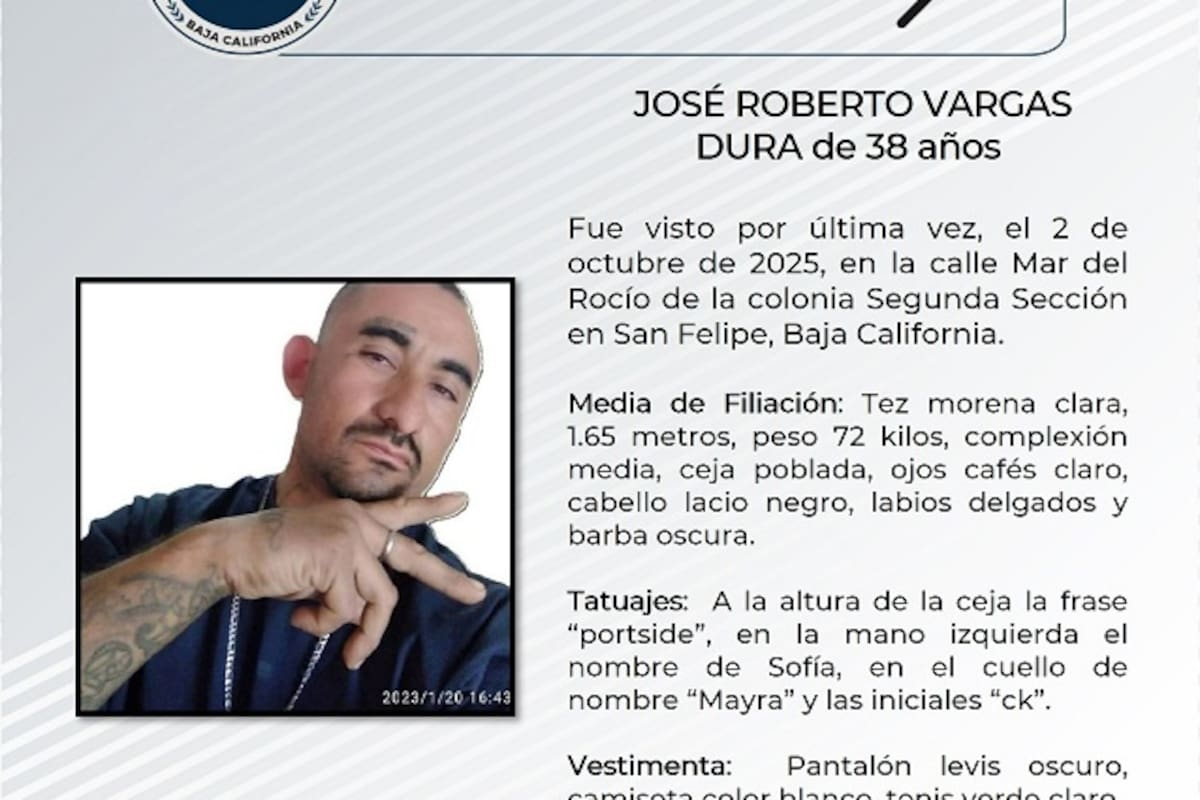 Familiares buscan José Roberto Vargas Dura