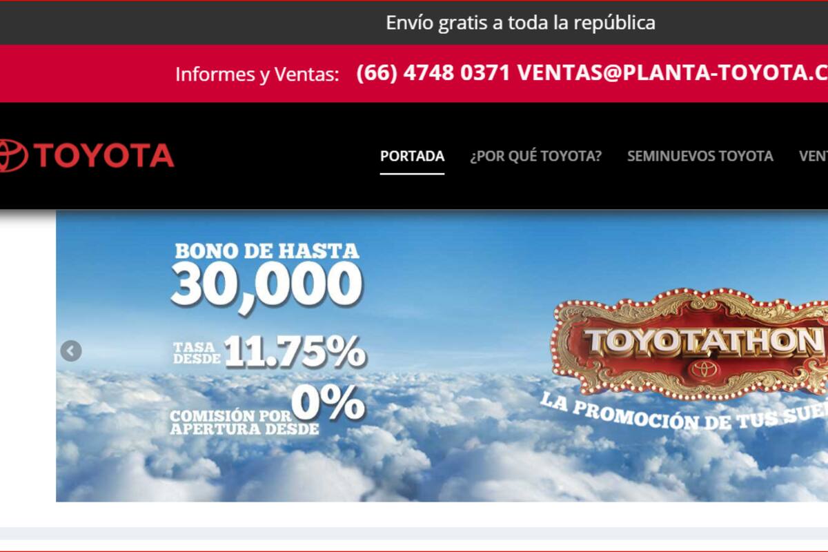 ¡Ten cuidado! Esta página falsa de Toyota te podría cometer un fraude