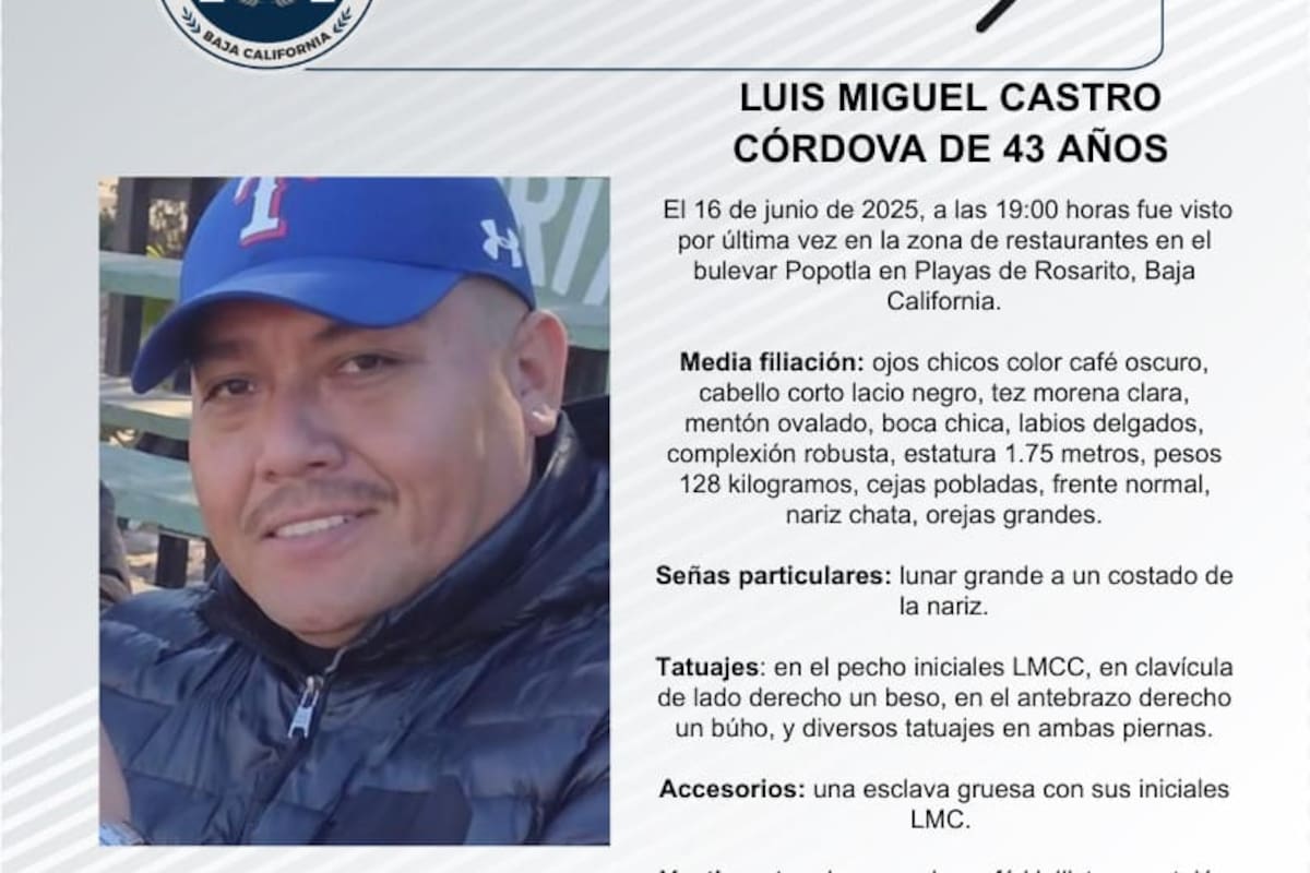 Se busca a Luis Miguel Castro Córdova de 43 años