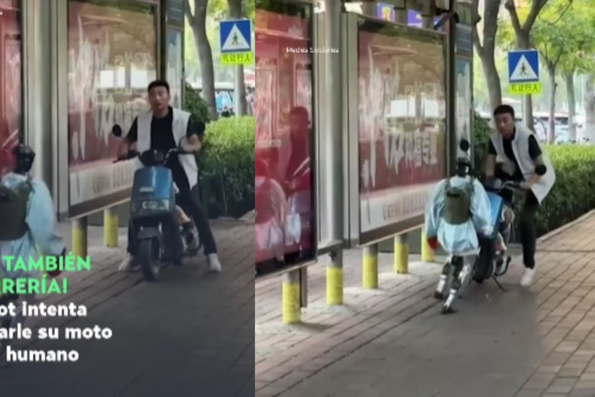 “Terminator nos lo advirtió”: INSÓLITO, robot intenta robarle la motocicleta a un hombre en China