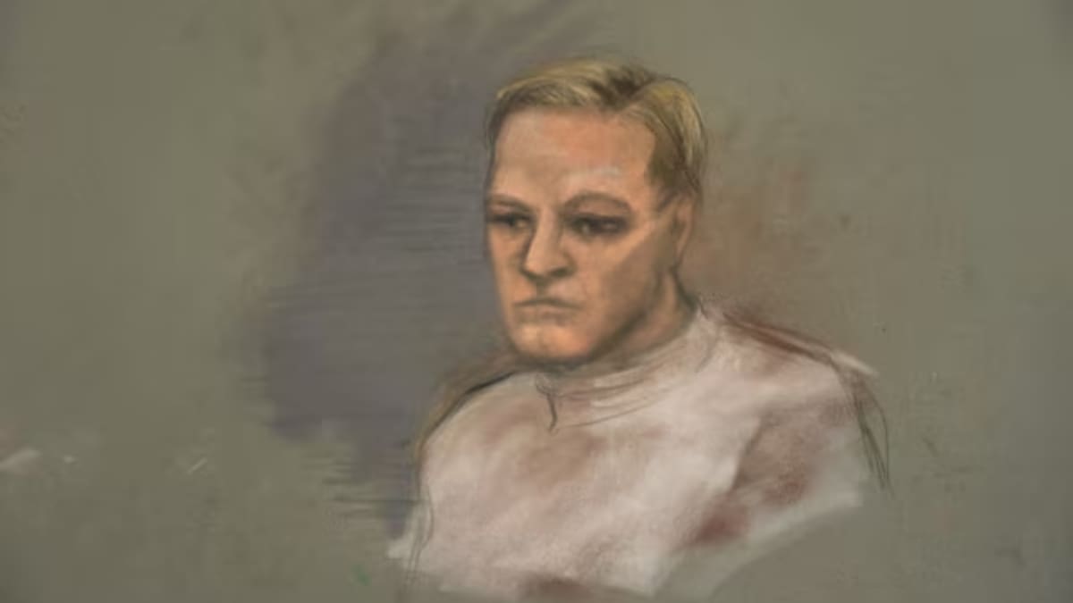 Un sketch del tribunal muestra a Marius Borg Hoiby durante la audiencia, mientras se revelan detalles de su vida personal y la existencia de un hijo secreto. /Reuters