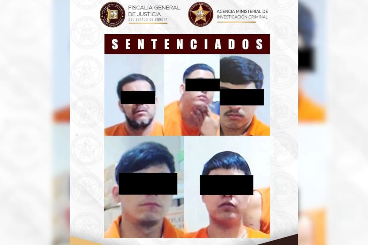 Sentencian a cinco hombres a más de 14 años de prisión tras ataque armado contra policías y militares durante operativo de seguridad en Caborca