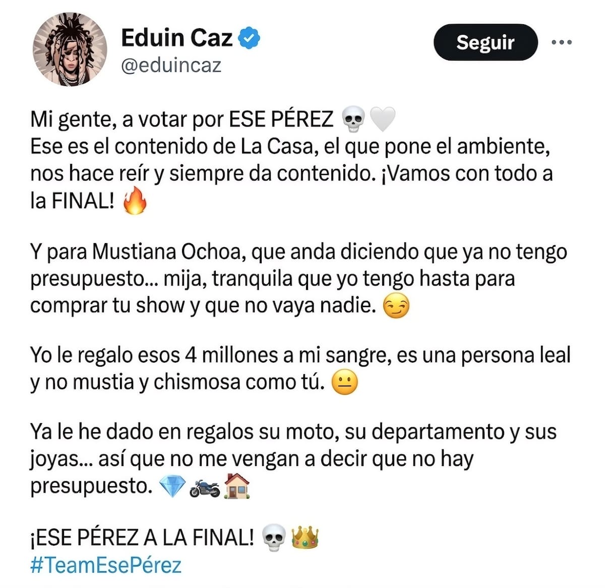 Eduin Caz aclaró la polémica por una publicación atribuida a él sobre Mariana Ochoa. Foto: Archivo