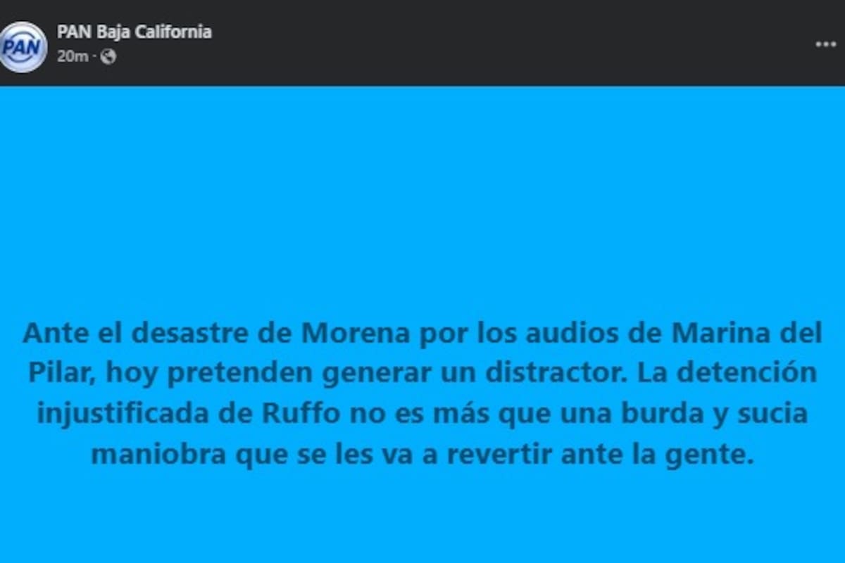 PAN Baja California califica como “distractor” la detención de Ernesto Ruffo Appel