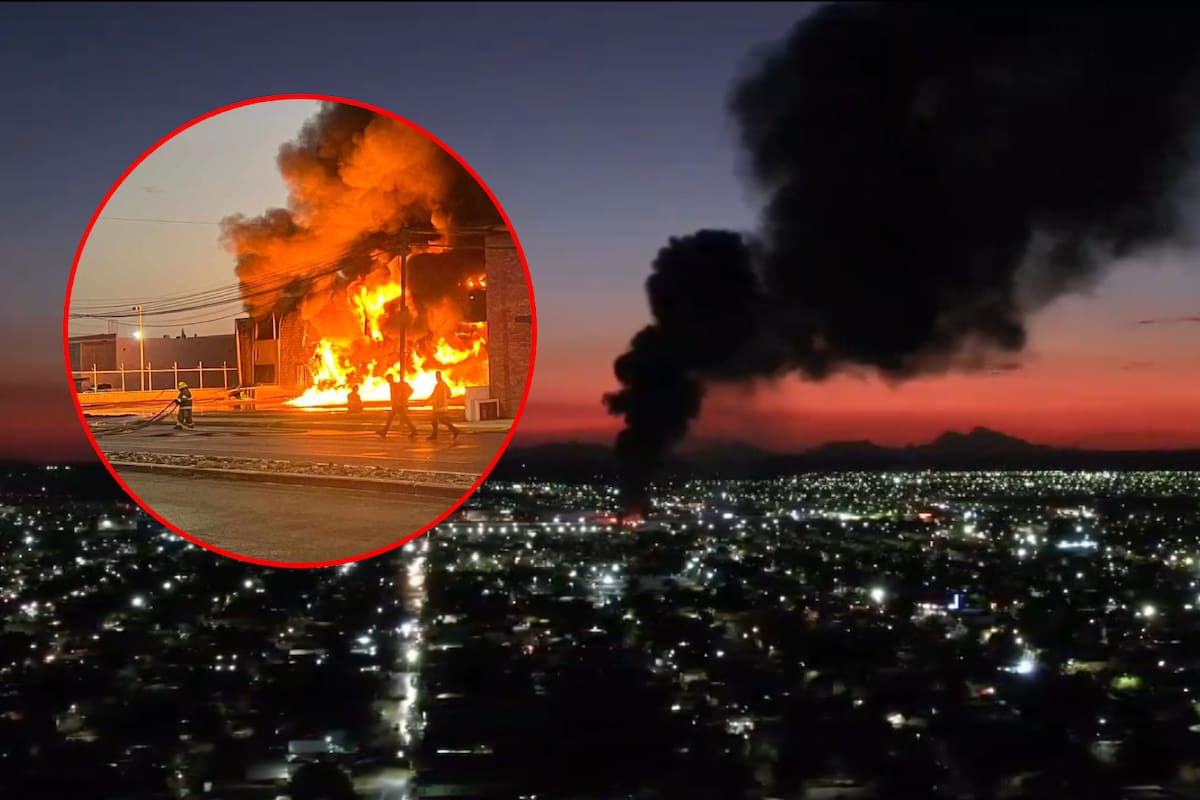 Gran columna de humo se ve en Hermosillo por incendio en bodega; cierran calles