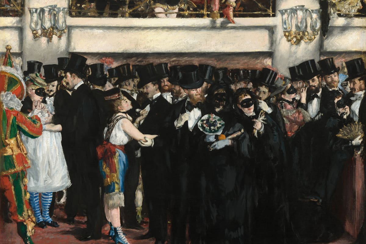 Baile de máscaras en la ópera de Manet: un vistazo moderno a la alta sociedad parisina