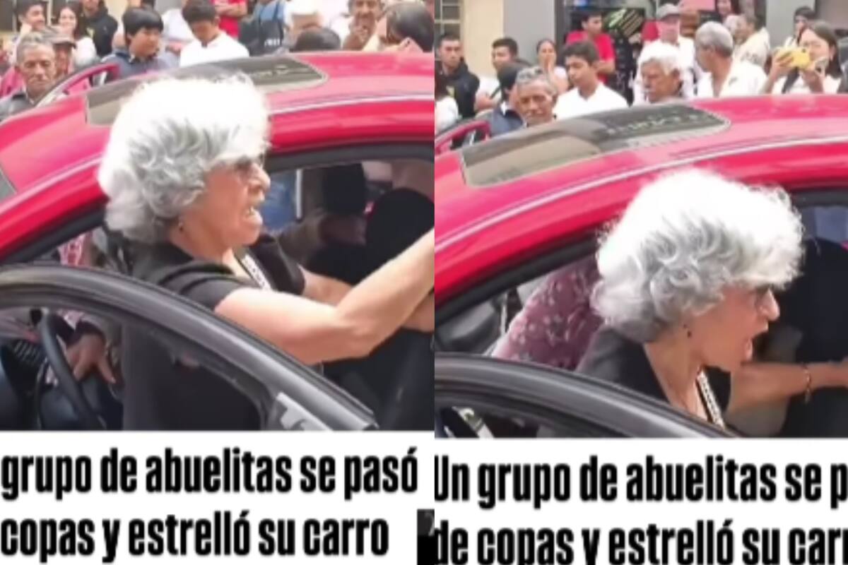 Adultas mayores se pasan de copas, estrellan su carro y se vuelven virales
