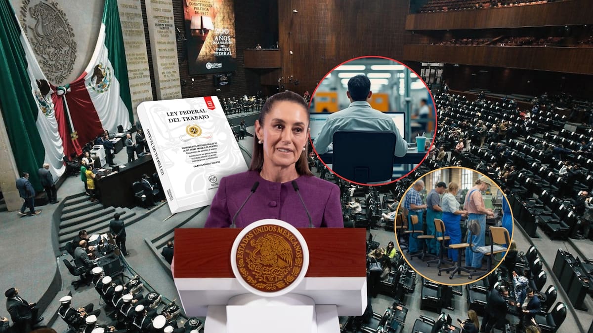 A partir del 17 de junio, las empresas están obligadas a proporcionar sillas adecuadas para empleados que laboran de pie. Foto: Especial (Gobierno de México e ilustrativas de Archivo)