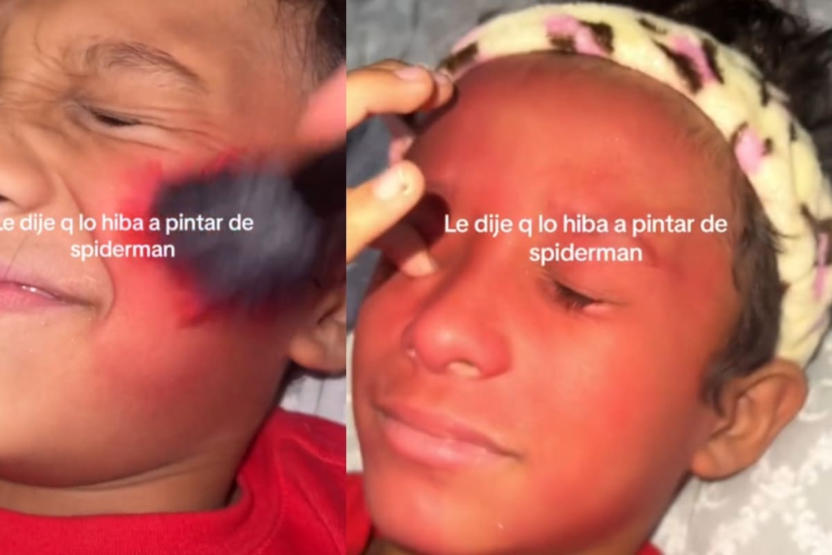 “Le dije que lo iba a pintar de Spiderman”: Joven engaña a su hermano y le pinta la cara de rojo